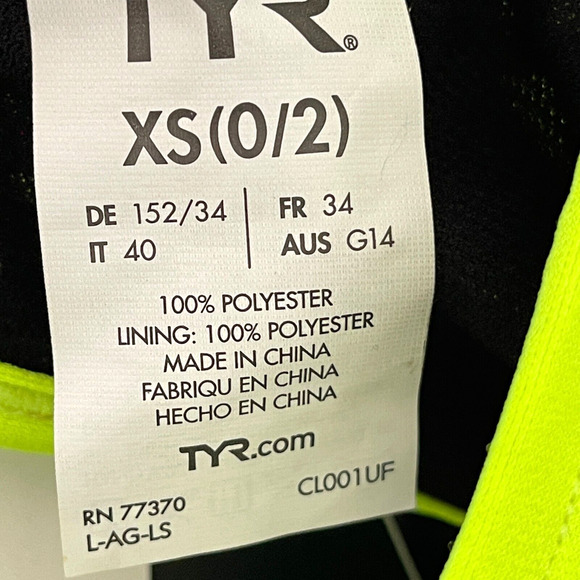 TYR DuraFast Waikiki Pacific Tieback Top Swim Top Yellow Purple - Size XS 0/2 - Picture 6 of 8